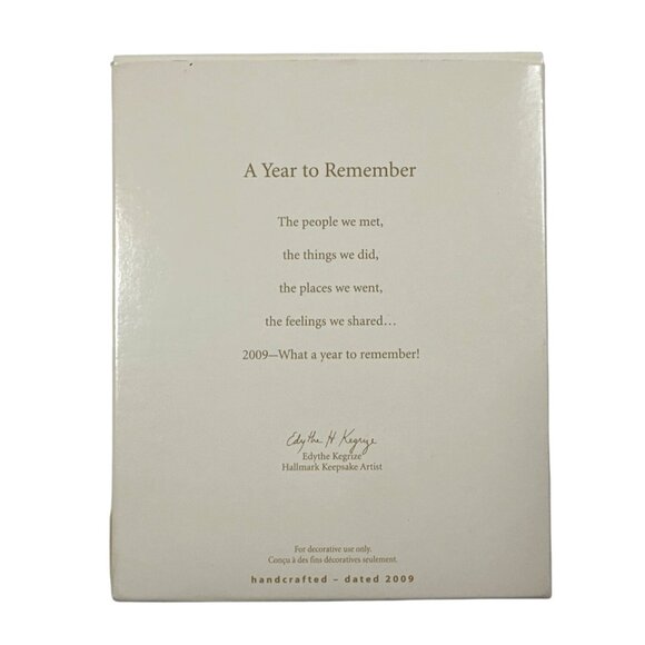 Hallmark Keepsake 2009 Christmas Ornament "A Year To Remember" By E. Kegrize - Picture 5 of 5